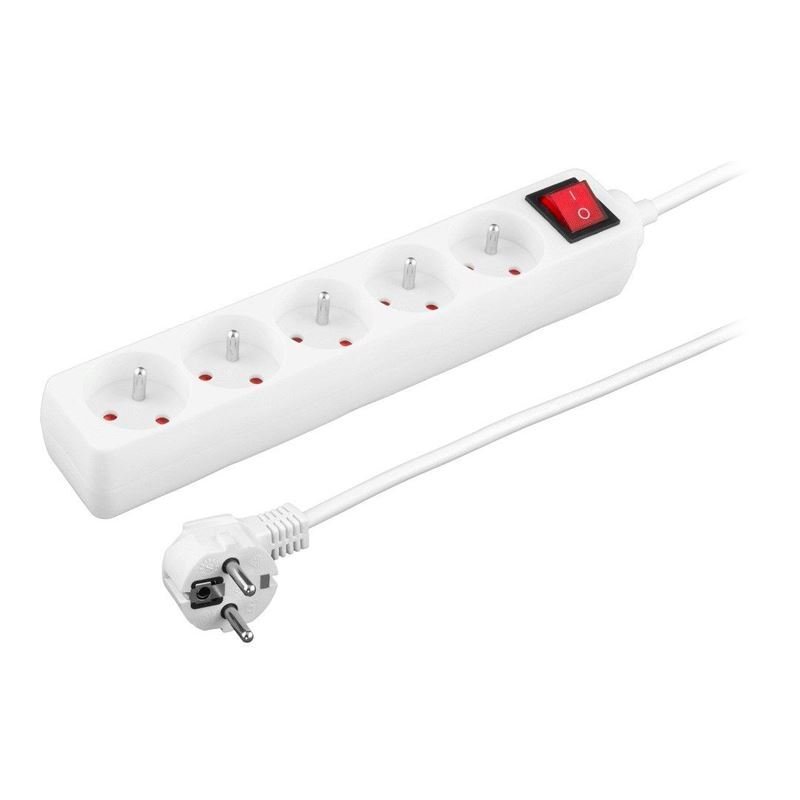 Listwa Zasilająca Titanum 5xGniazdo 1.5mb z Uziemieniem + Włącznik Biała /Esperanza