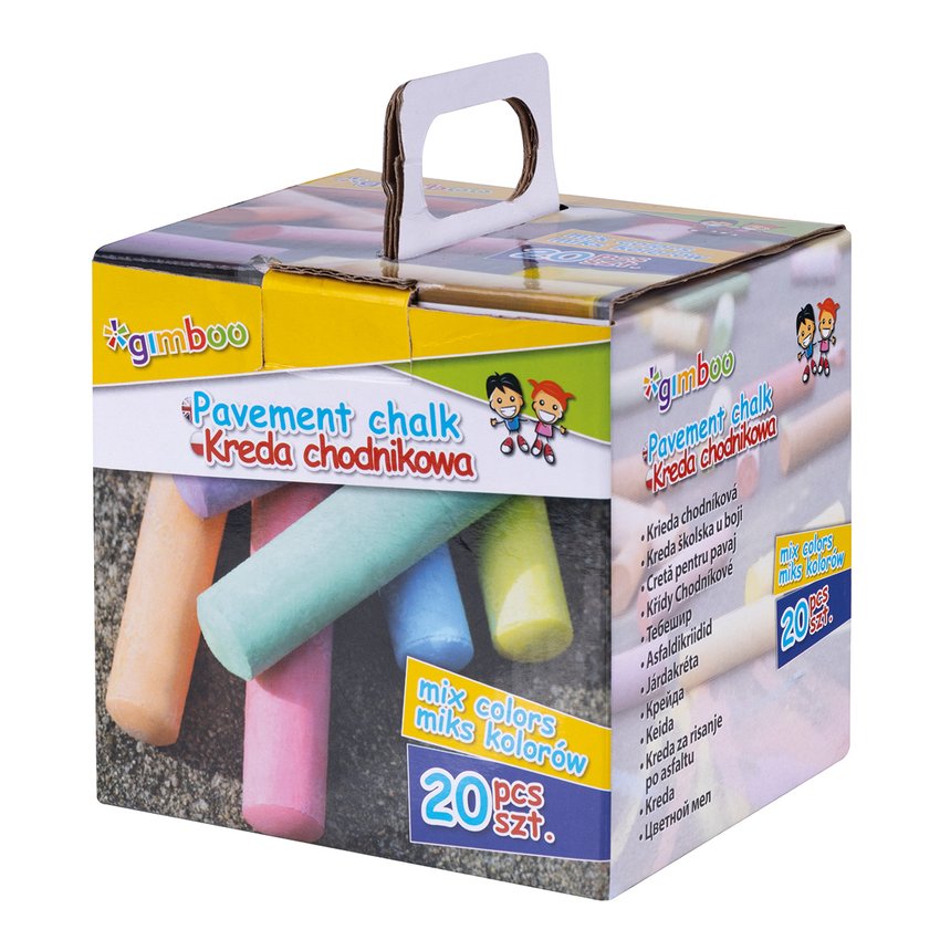 Kreda chodnikowa GIMBOO XXL w kartonowym pudełku 20 szt., mix kolorów