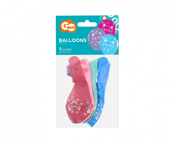 Balony Koty, 12"/ 5 szt.  /GoDan