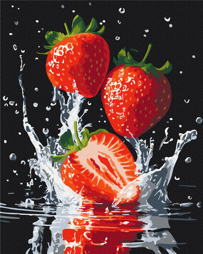 Malowanie po numerach BRUSHME 40x50 cm soczyste truskawki 1 szt., w pudełku