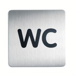 Tabliczka "WC" 150x150 mm Srebrna /Durable 495723