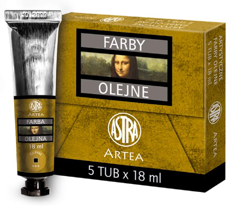 Farba Olejna 18ml Tubka Ugier Żółty /Astra