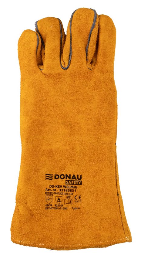 Rękawice spawalnicze DONAU SAFETY DS-KEV WELMIG kevlar skóra bydlęca rozm. 10/XL złote