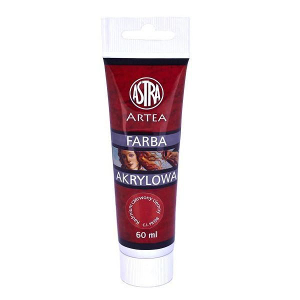 Farba Akrylowa 60ml Tubka Kadmium Czerwony Ciemny /Astra