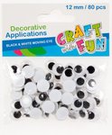 Ozdoba dekoracyjna Oczy 12mm /Craft With Fun