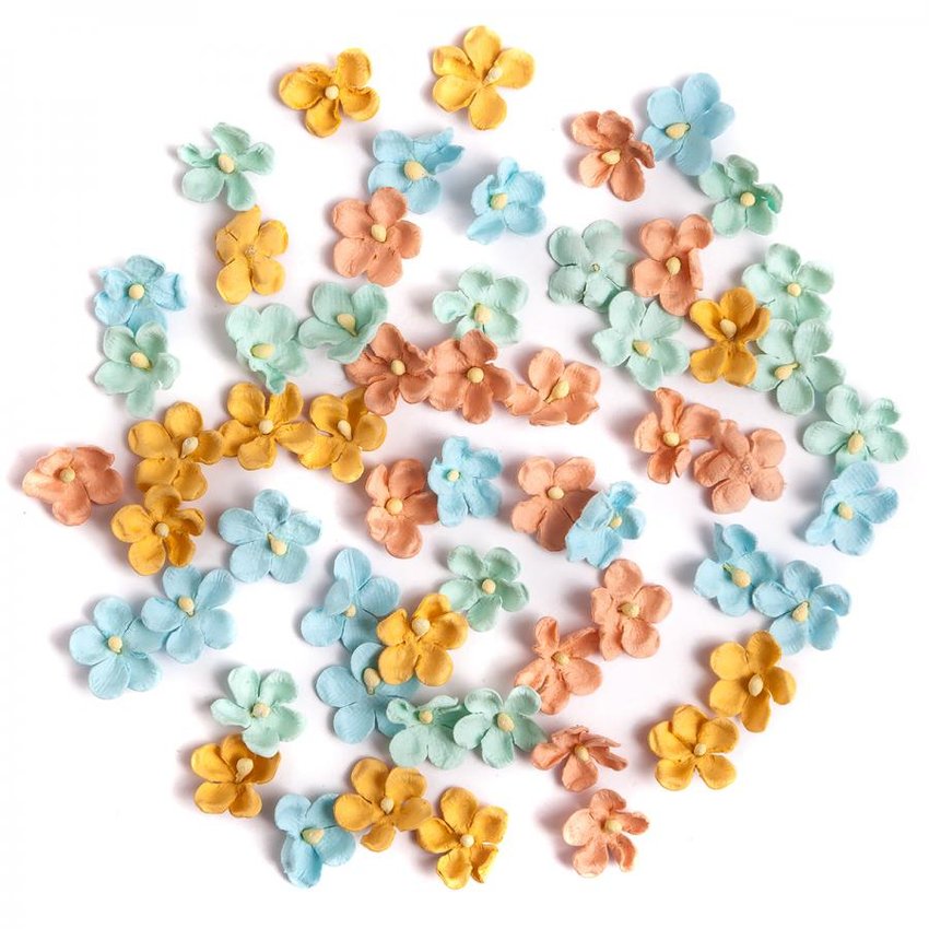 Kwiaty Papierowe 2cm 60szt. Pastelowe / DpCraft