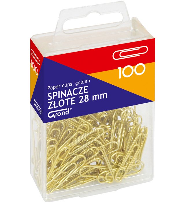 Spinacz ZŁOTY R-28 GRAND 100 szt. T4