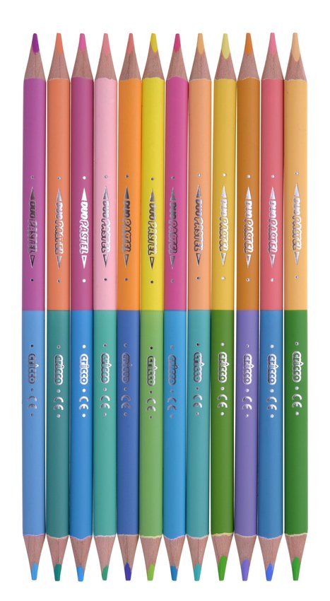 Kredki Dwustronne Cricco Trójkątne12/24 Kol. Pastelowe