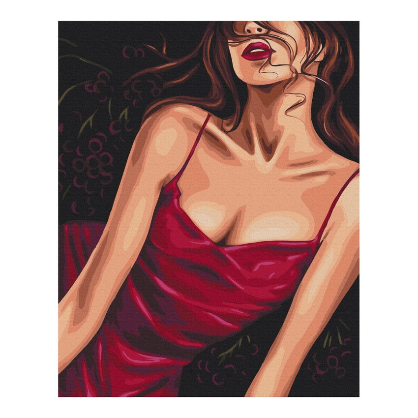 Malowanie po numerach BRUSHME 40x50 cm uwodzicielska czerwień 1 szt., w pudełku