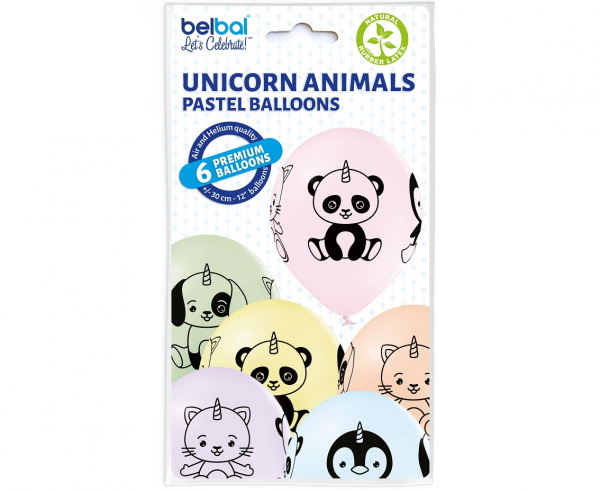Balony D11 Unicorn Animals, 6 szt.  /GoDan