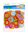 Naklejki z Pianki 48szt. Mix Kwiaty /Craft With Fun 463442