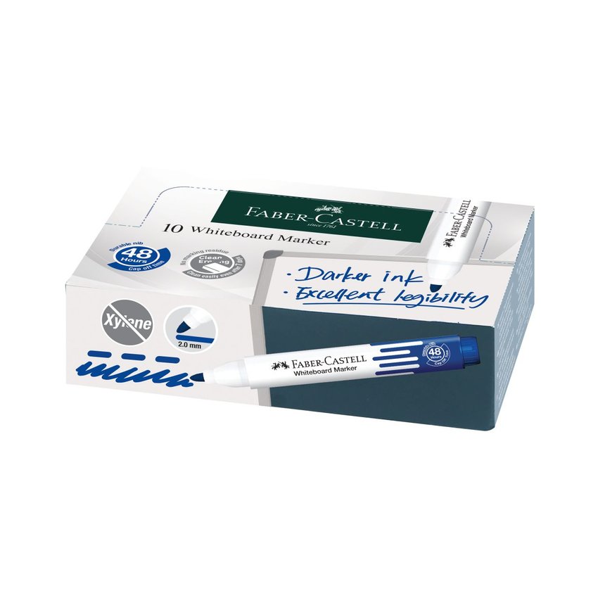 Marker Do Tablic Suchościeralnych Niebieski Końcówka Okrągła Faber-Castell