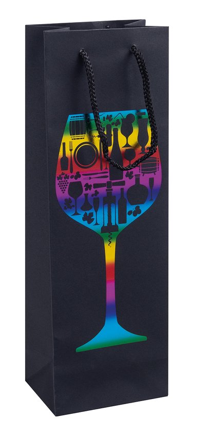 Torebka na alkohol DONAU HOME laminowana 12x355x8cm całoroczna sznurek mix wzorów
