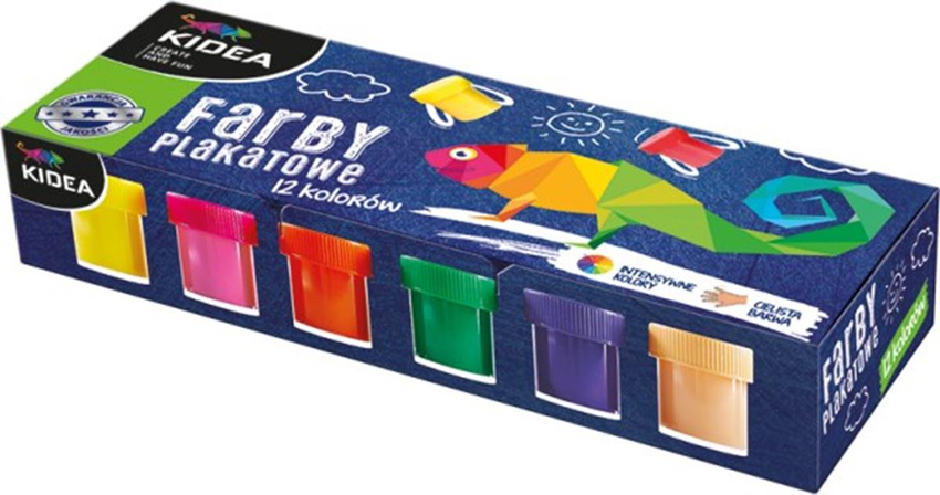 Farby Plakatowe 12 kol. 20ml Kidea /Derform