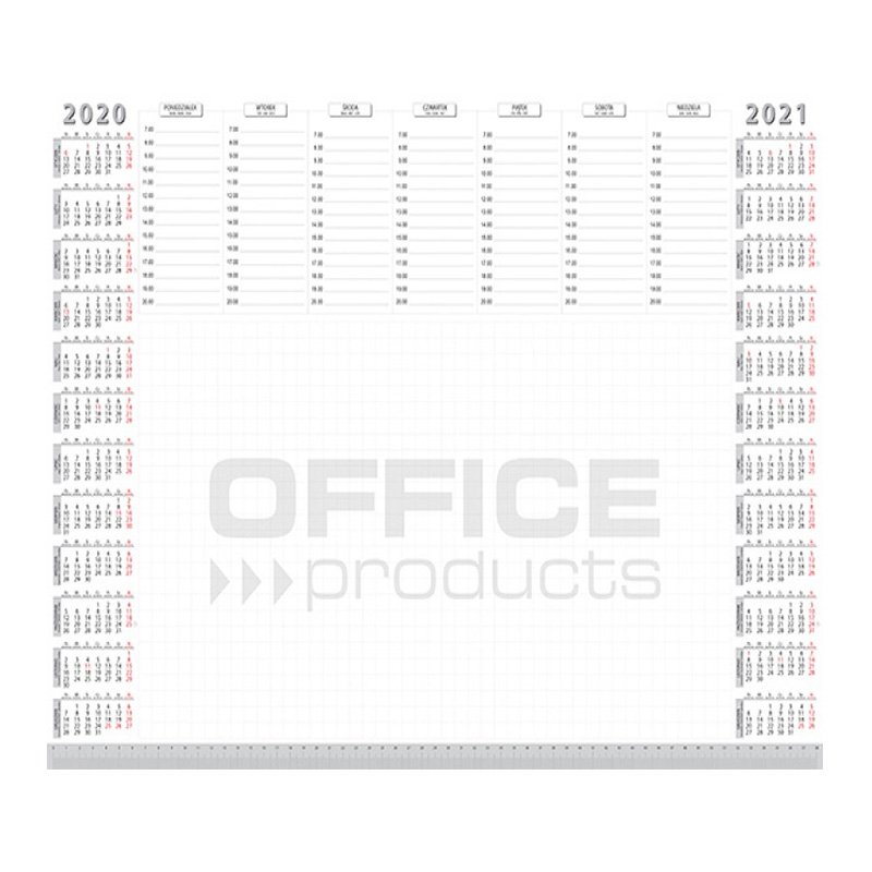 Podkładka Na Biurko Office Products Planer 2020/2021 Biuwar A2 52 Ark.