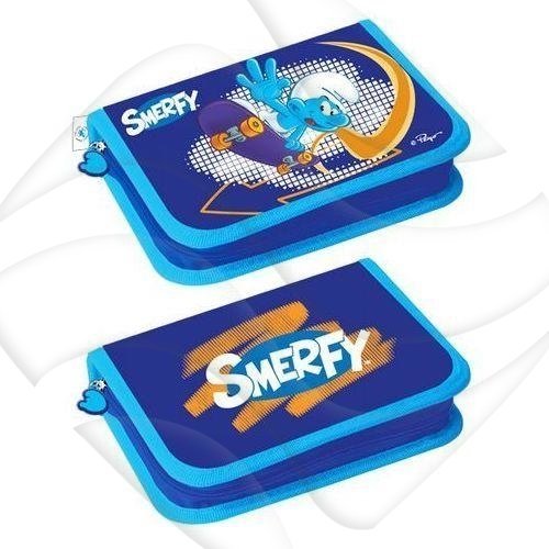Piórnik Szkolny z Wyposażeniem 1 zam./2 klp. [308615] Smerfy /Starpak