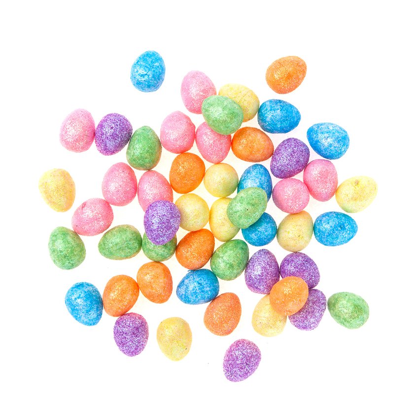 Jajka Styropianowe 1,8cm 50szt. Tęczowe Brokat /DpCraft