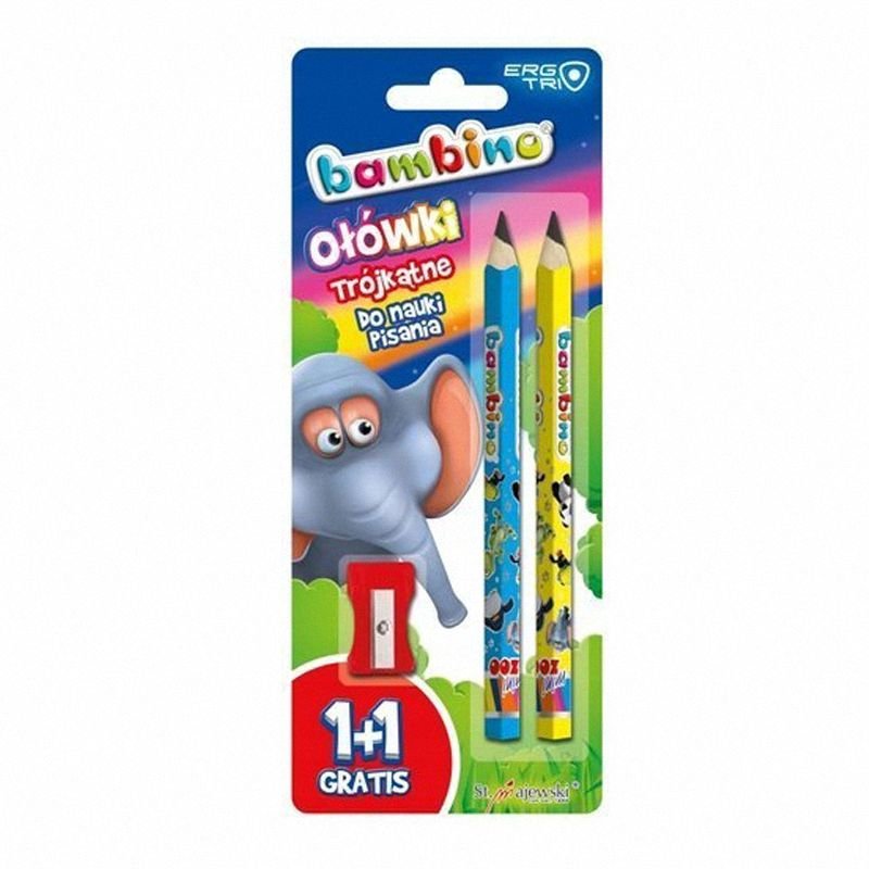 Ołówki do Nauki Pisania 2szt + Temperówka/ St.Majewski