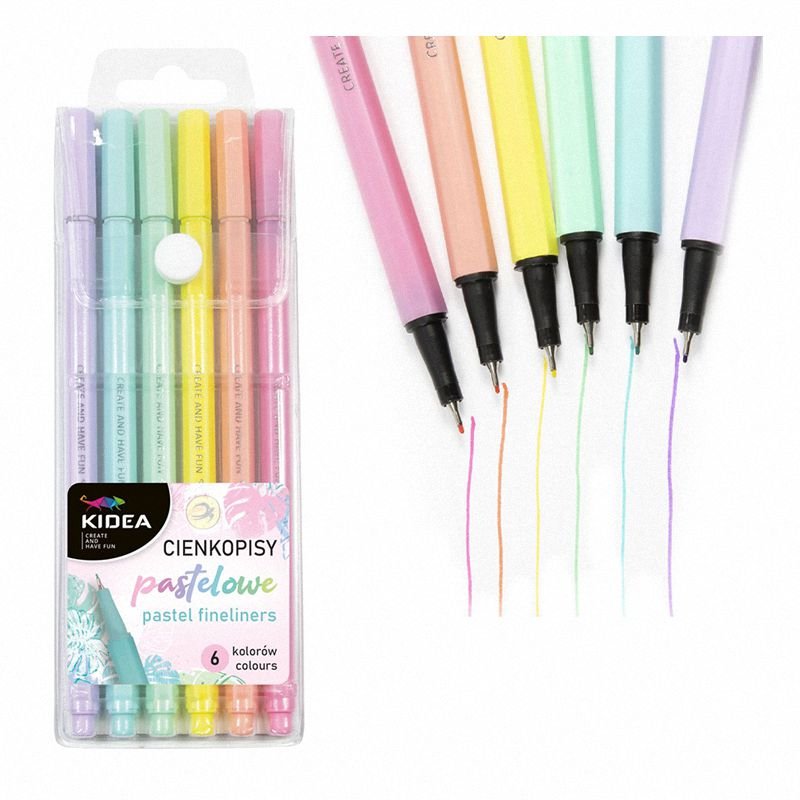 Cienkopisy Kidea 6kol. Pastel Etui