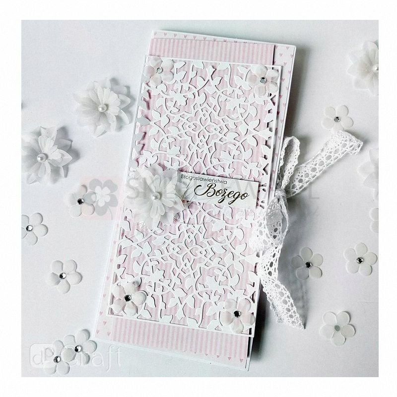 Kwiaty z Pergaminu z Kryształem 210mm A'40 Białe / DpCraft