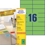 Etykiety Samop. Avery 105x37 16/A4 A'100 Zielone No.3454