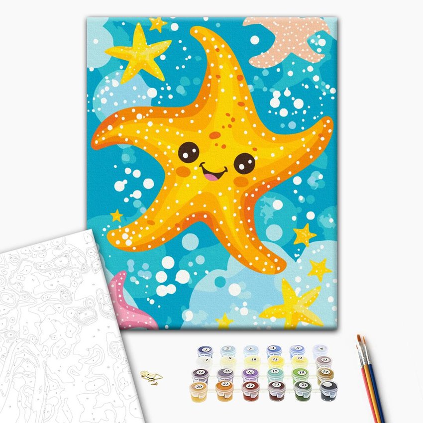 Malowanie po numerach BRUSHME 30x40 cm kids rozgwiazda 1 szt.