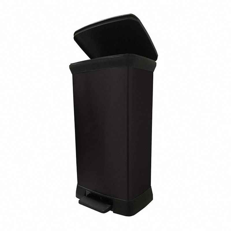 Kosz Na Śmieci 50L z Pedałem Metalizowany Czarny / Curver 187178