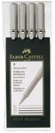 Cienkopisy Ecco Pigment 4 szt. Etui (0,1 : 0,3 : 0,5 : 0,7mm ) Czarne Faber-Castell