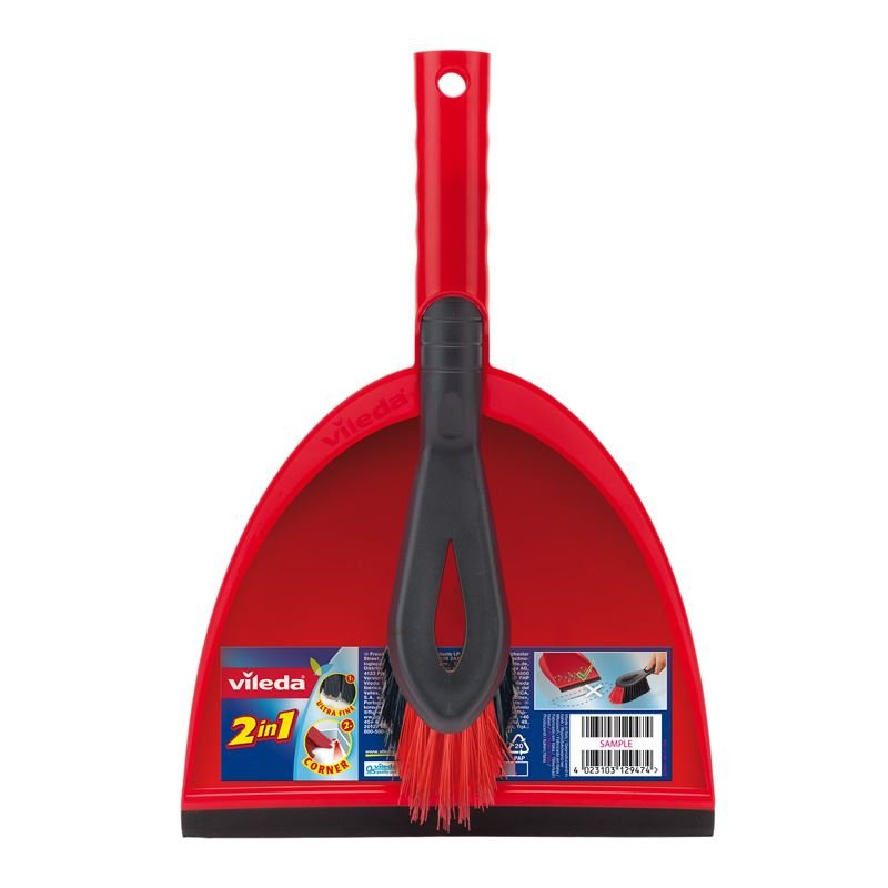 Vileda 2w1 – zmiotka i szufelka z gumową krawędzią Vileda 2w1 – zmiotka i szufelka z gumową krawędzią