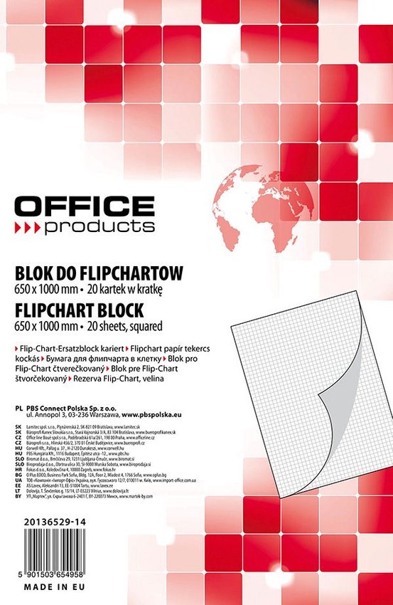 Blok Do Flipchartów Office Products 65x100 20kart Kratka
