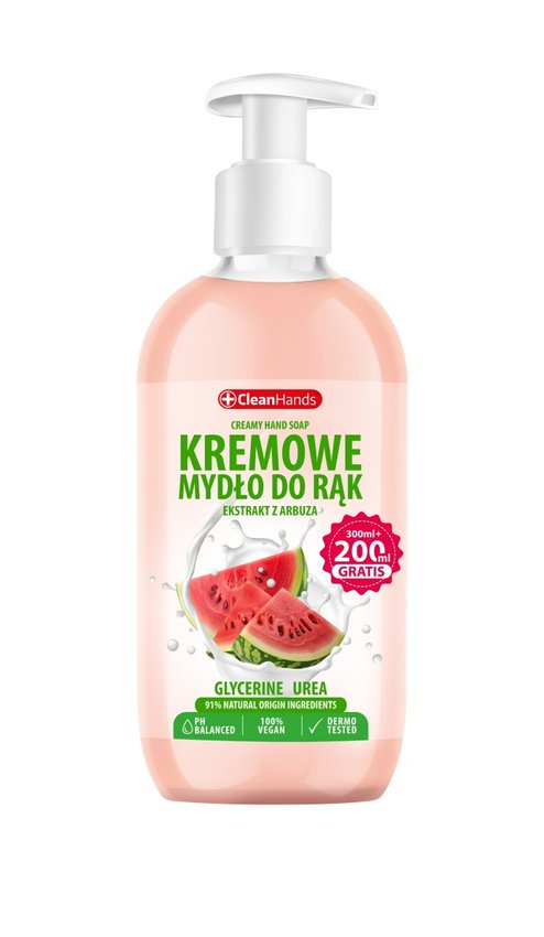 Kremowe mydło w płynie CLEAN HANDS arbuz 300 ml