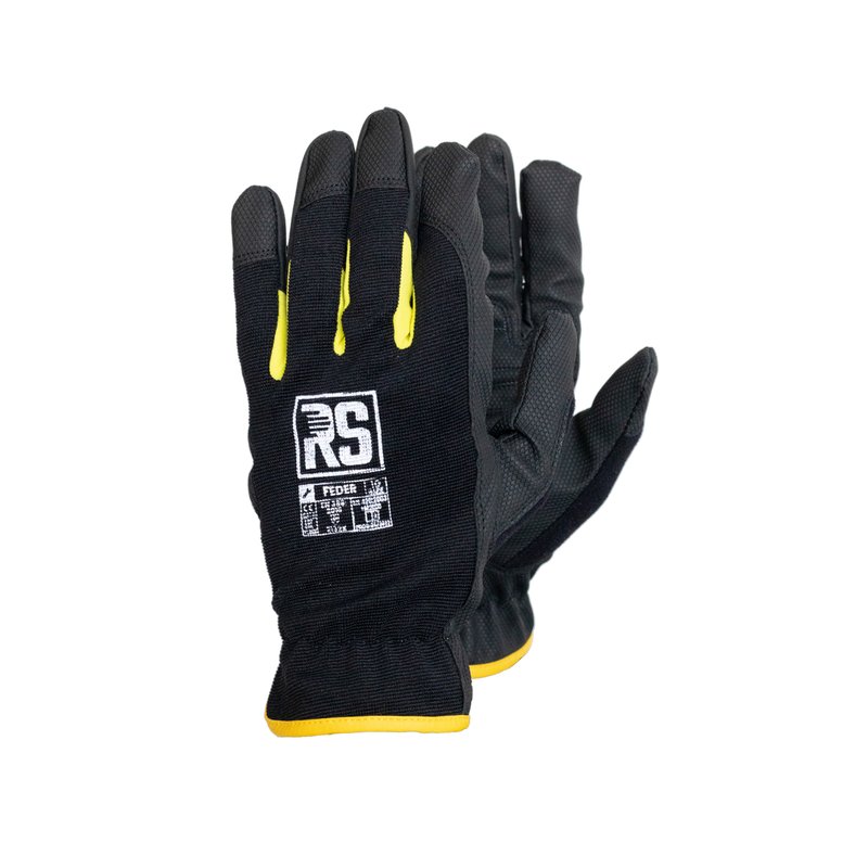 Rękawice Monterskie RS Feder Rozm. 8 Czarne /RS-Schutz