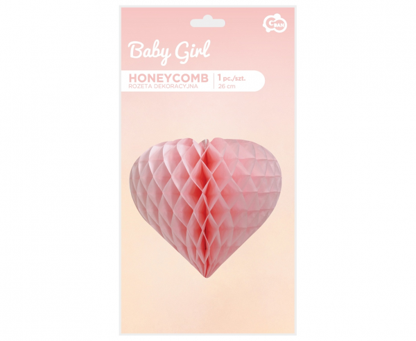 Rozeta dekoracyjna B&G Serce, jasnoróżowa, 26 cm  /GoDan