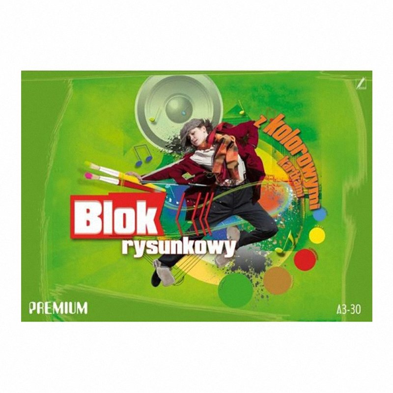 Blok Rysunkowy A3 30k Premium Kolor Kreska
