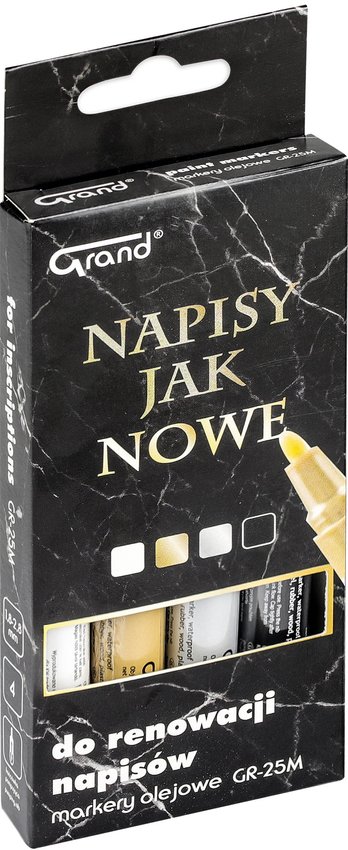 Marker olejowy GRAND 4 kol. do renowacji napisów  GR-25M