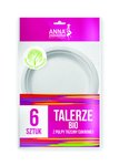 Talerze bio ANNA ZARADNA z pulpy trzciny cukrowej 6 szt. biały