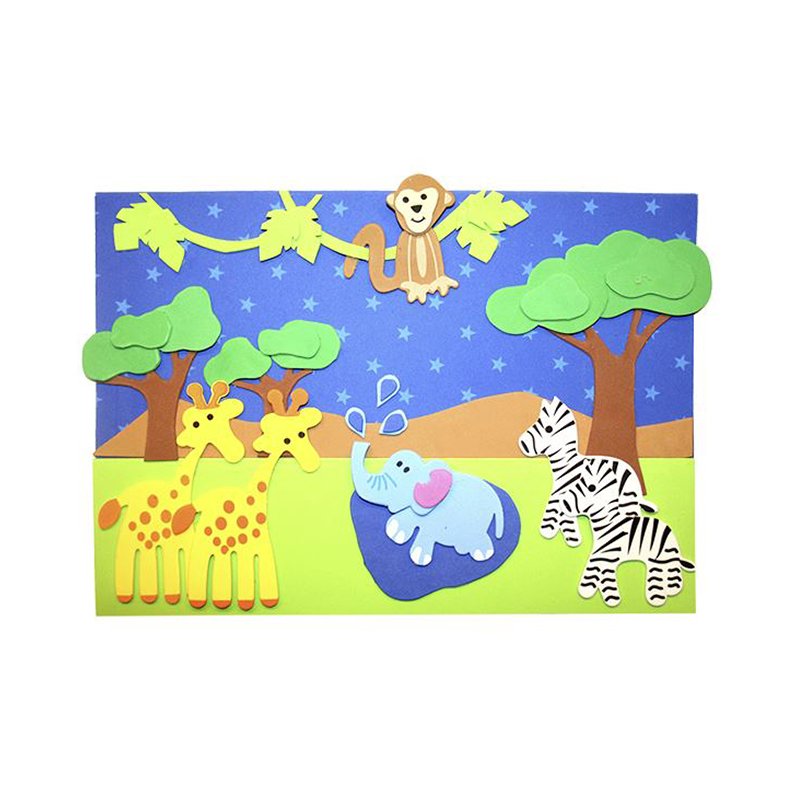 Naklejki z Pianki Zwierzęta Safari 12szt. /DpCraft