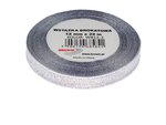 Wstążka Dekoracyjna 12mm x 22m Srebrna Brokat