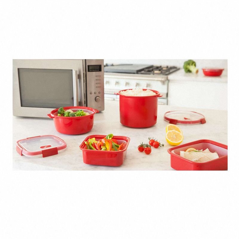 Pojemnik Na Żywność Prostokątny Smart Micro-Wave Defrost 1L Czerwony / Curver 232581