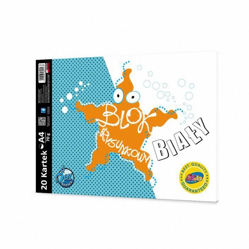 Blok Rysunkowy A4 20k Biały 70g /Pastello