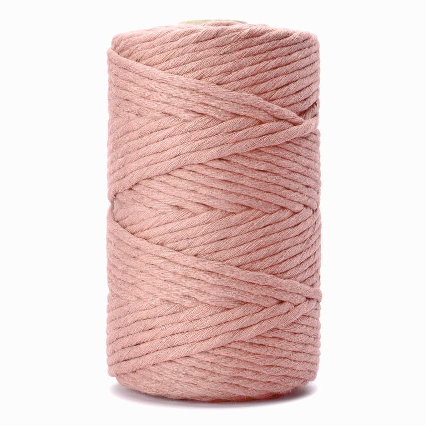 Sznurek Bawełniany Skręcany 5mm 100m Zgaszony Róż / DpCraft