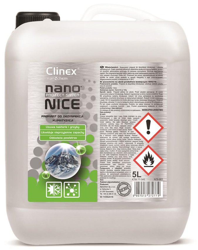 Clinex Nano Protect Silver Nice środek do dezynfekcji klimatyzacji 5L