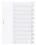 Przekładki A4 PP 1-10 Indeksy Zgrzane Przezroczyste /Durable 682119