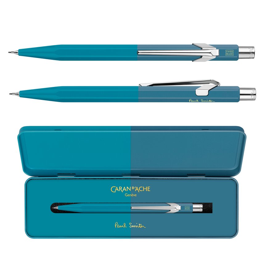 Ołówek mechaniczny CARAN D'ACHE 844 05mm Paul Smith Ed4 w pudełku Cyan/Steel
