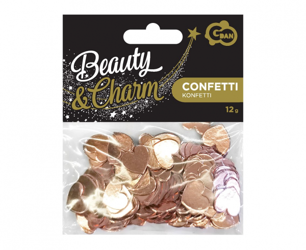 Konfetti papierowe B&C Serca, różowo-złote, 12 g  /GoDan
