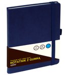 Notatnik GRAND z gumką granatowy A5/80 kartek 80gm- kratka