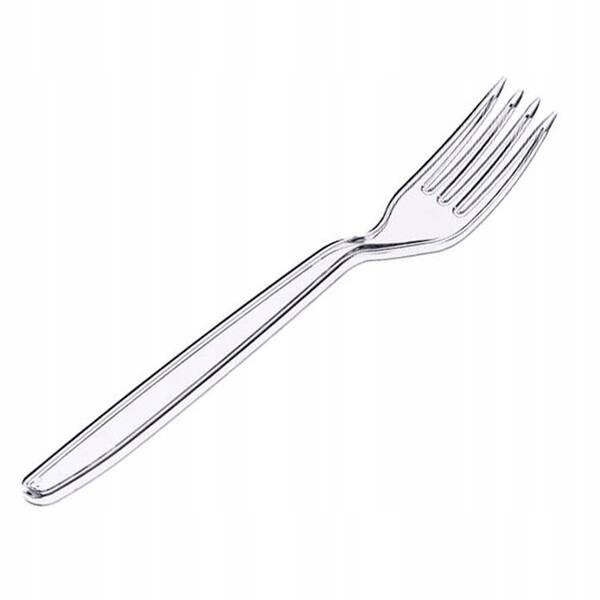 Papstar Deluxe – przezroczysty widelec PS 18 cm, typ REUSE