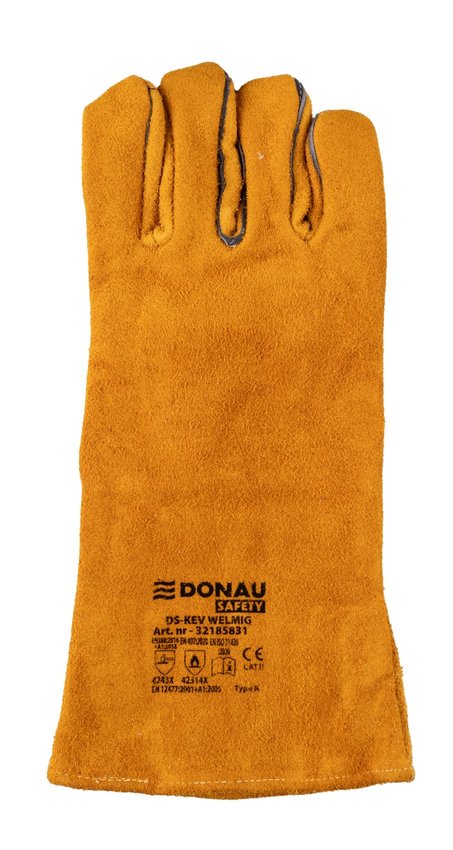 Rękawice spawalnicze DONAU SAFETY DS-KEV WELMIG kevlar skóra bydlęca rozm. 10/XL złote
