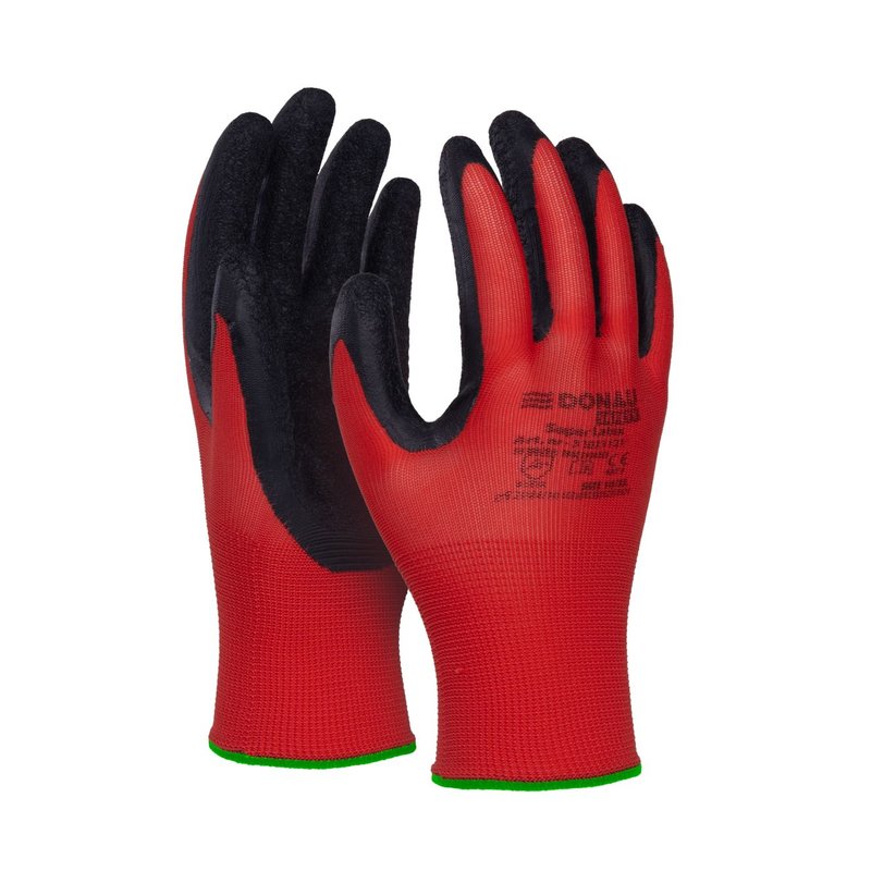 Rękawice Donau Safety Super Latex Kat. II Rozm. 10 Czerwone  /DONAU SAFETY