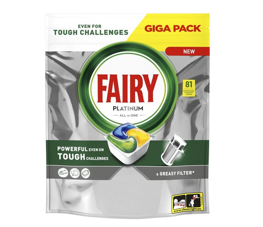 Fairy Kapsułki Do Zmywarki Platinum All in One Lemon 81szt.